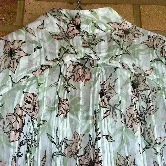 rag & bone Sachi floral print lace up sheer long sleeve blouse - Picture 8 of 10